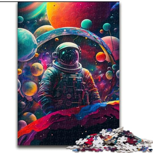 1000-teiliges Puzzle-Geschenk, Astronauten-Holzpuzzle für Erwachsene mit interaktivem Familienspiel, Kinder ab 14 Jahren (Größe 38x26cm) von WGLINGX