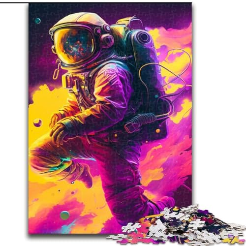 1000-teiliges Puzzle-Geschenk, Astronauten-Holzpuzzle für Erwachsene mit interaktivem Familienspiel, Kinder ab 14 Jahren (Größe 38x26cm) von WGLINGX