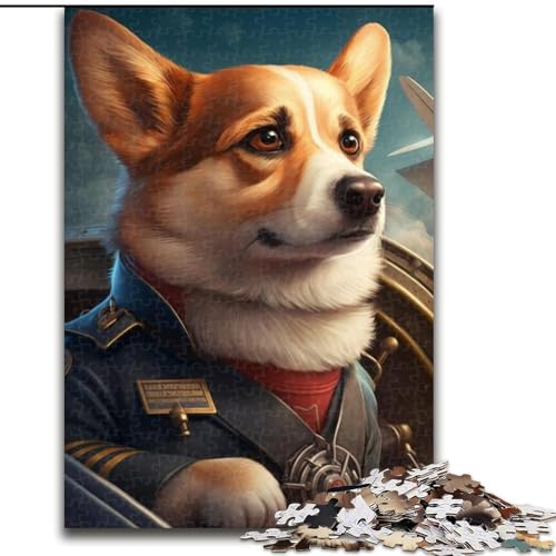 1000-teiliges Puzzle-Geschenk, Aviator Corgi-Puzzles für 1000 Teile, für Teenager, Familien-Lernspiele, Heimdekoration, Geschenk, Größe 50x75cm von WGLINGX