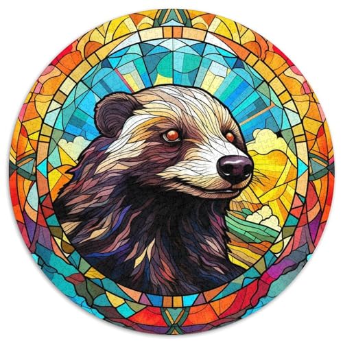 1000-teiliges Puzzle-Geschenk, Buntglas-Honigdachs, unmögliches Puzzle für Erwachsene, ideales Urlaubs- oder Geburtstagsgeschenk, Partyspiel-Spielzeug (67,5 x 67,5 cm) von WGLINGX