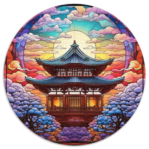 1000-teiliges Puzzle-Geschenk, Buntglasturm, Papppuzzle, anspruchsvolles Denkspiel für Teenager, Spaß für den Spieleabend mit der Familie (67,5 x 67,5 cm) von WGLINGX