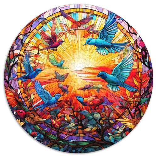 1000-teiliges Puzzle-Geschenk, Buntglasvogel, unmögliches Puzzle für Erwachsene, ideales Urlaubs- oder Geburtstagsgeschenk, Partyspiel-Spielzeug (67,5 x 67,5 cm) von WGLINGX