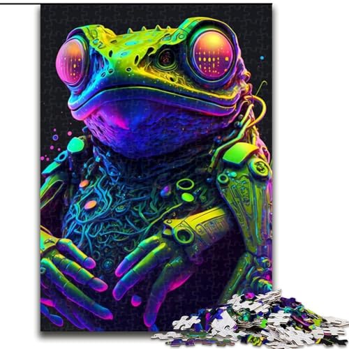 1000-teiliges Puzzle-Geschenk, Cyber-Frog-Neon-Puzzles für 1000 Teile, für Teenager, Familien-Lernspiele, Heimdekoration, Geschenk, Größe 26x38cm von WGLINGX