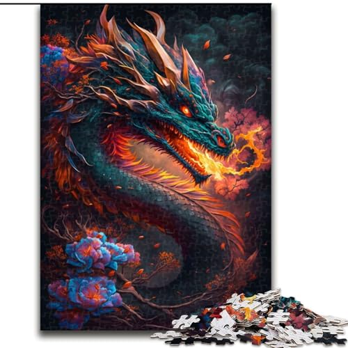 1000-teiliges Puzzle-Geschenk, Drachenblumen, Puzzles für 1000 Teile, für Teenager, Familien-Lernspiele, Heimdekoration, Geschenk, Größe 26x38cm 1000-teiliges Puzzle-Geschenk, Drachenblumen, Puzzles für 1000 Teile, für Teenager, Familien-Lernspiele, Heimdekoration, Geschenk, Größe 26x38cm von WGLINGX