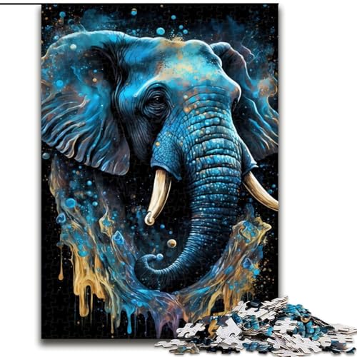 1000-teiliges Puzzle-Geschenk, Elefanten-Puzzle für 1000 Teile, für Teenager, Familien-Lernspiele, Heimdekoration, Geschenk, Größe 50x75cm von WGLINGX