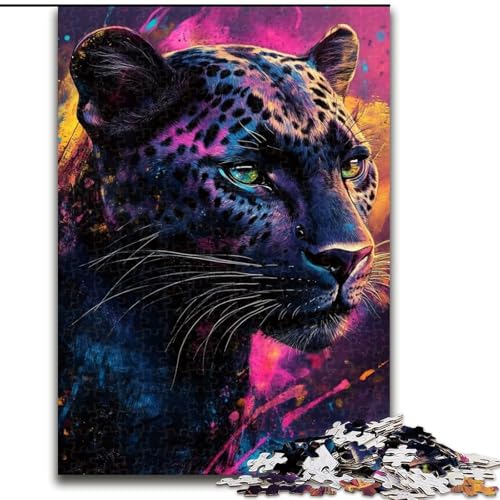 1000-teiliges Puzzle-Geschenk, Fantasy-Leoparden-Puzzle, 1000 Teile, für Erwachsene, für Jugendliche, Familien-Lernspiele, Heimdekoration, Geschenk (Größe 26x38cm) von WGLINGX