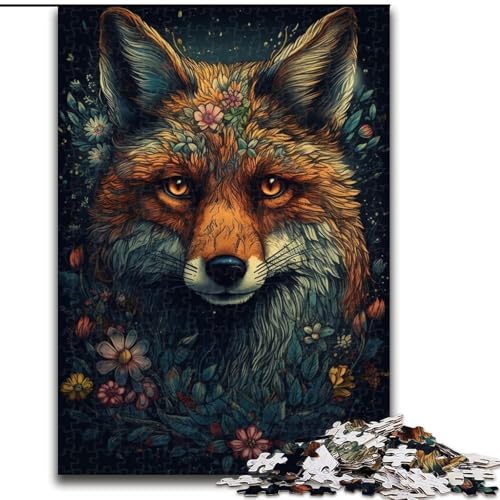 1000-teiliges Puzzle-Geschenk, Fuchs, anspruchsvolle Puzzles für Teenager, Familien-Lernspiele, Heimdekorationsgeschenk (Größe 26x38cm) von WGLINGX