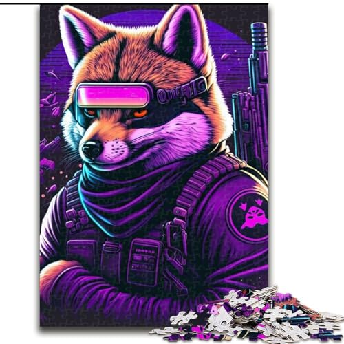 1000-teiliges Puzzle-Geschenk, Fuchs-Tier-Puzzle für 1000 Teile, für Teenager, Familien-Lernspiele, Heimdekoration, Geschenk, Größe 26x38cm von WGLINGX