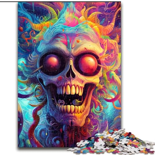 1000-teiliges Puzzle-Geschenk, Funky Skull-Puzzles für 1000 Teile für Teenager, Familien-Lernspiele, Heimdekoration, Geschenkgröße 26x38cm 1000-teiliges Puzzle-Geschenk, Funky Skull-Puzzles für 1000 Teile für Teenager, Familien-Lernspiele, Heimdekoration, Geschenkgröße 26x38cm von WGLINGX