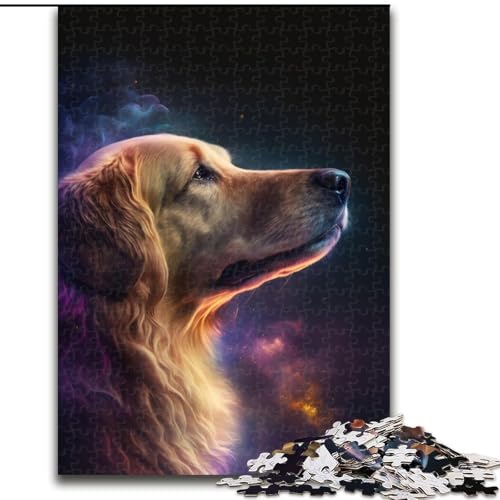 1000-teiliges Puzzle-Geschenk, Galaxy Golden Retriever, Puzzles für 1000 Teile, für Teenager, Familien-Lernspiele, Heimdekoration, Geschenk, Größe 26x38cm von WGLINGX