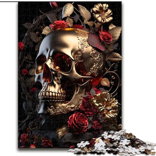 1000-teiliges Puzzle-Geschenk, Goldener Totenkopf, 1000-teiliges Puzzle für Erwachsene, pädagogisches und unterhaltsames Indoor-Spiel für die Heimdekoration, Größe 26x38cm 1000-teiliges Puzzle-Geschenk, Goldener Totenkopf, 1000-teiliges Puzzle für Erwachsene, pädagogisches und unterhaltsames Indoor-Spiel für die Heimdekoration, Größe 26x38cm von WGLINGX