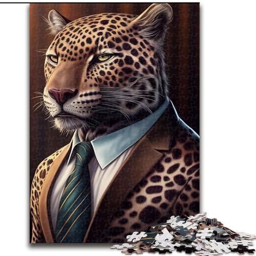 1000-teiliges Puzzle-Geschenk, Jaguar-Anzug, Tierkleidung, Puzzles für 1000 Teile, für Teenager, Familien-Lernspiele, Heimdekoration, Geschenk, Größe 50x75cm von WGLINGX