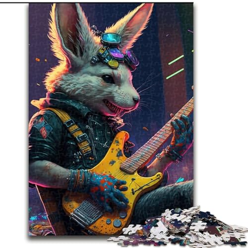1000-teiliges Puzzle-Geschenk, Kaninchen-Gitarre, Tier-Puzzles für 1000 Teile, für Teenager, Familien-Lernspiele, Heimdekoration, Geschenk, Größe 26x38cm 1000-teiliges Puzzle-Geschenk, Kaninchen-Gitarre, Tier-Puzzles für 1000 Teile, für Teenager, Familien-Lernspiele, Heimdekoration, Geschenk, Größe 26x38cm von WGLINGX
