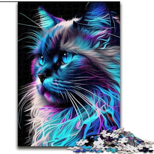 1000-teiliges Puzzle-Geschenk, Katze, Pop-Art-Tiergesicht, 1000-teiliges Puzzle für Erwachsene, pädagogisches und unterhaltsames Indoor-Spiel für die Heimdekoration, Größe 26x38cm 1000-teiliges Puzzle-Geschenk, Katze, Pop-Art-Tiergesicht, 1000-teiliges Puzzle für Erwachsene, pädagogisches und unterhaltsames Indoor-Spiel für die Heimdekoration, Größe 26x38cm von WGLINGX