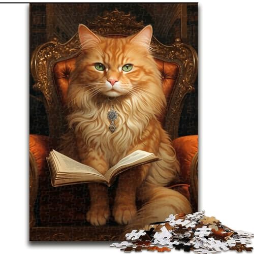 1000-teiliges Puzzle-Geschenk, Katzen-Lesebuch-Puzzle, 1000 Teile für Erwachsene, ideal als Dekoration für Zuhause und Büro, Geburtstag (Größe 26x38cm) von WGLINGX