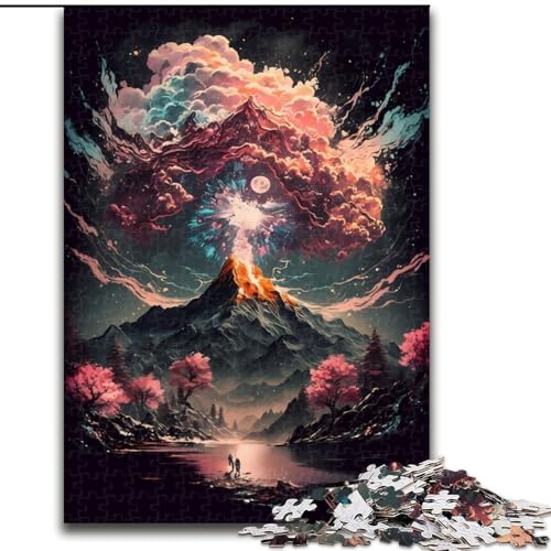 1000-teiliges Puzzle-Geschenk, Kirschblüte, Japan-Kunst, Puzzles für 1000 Teile, für Teenager, Familien-Lernspiele, Heimdekoration, Geschenk, Größe 50x75cm von WGLINGX