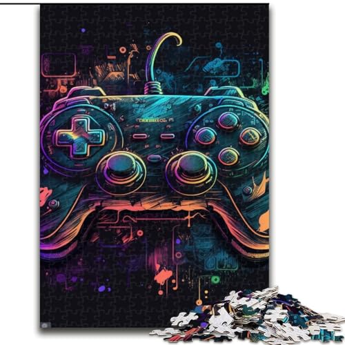 1000-teiliges Puzzle-Geschenk, Neon-Spiel, Holzpuzzle für Erwachsene mit interaktivem Familienspiel, Kinder ab 14 Jahren (Größe 38x26cm) von WGLINGX
