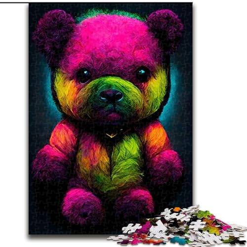 1000-teiliges Puzzle-Geschenk, Neon-Teddybär-Puzzle für 1000 Teile, für Teenager, Familien-Lernspiele, Heimdekoration, Geschenk, Größe 50x75cm 1000-teiliges Puzzle-Geschenk, Neon-Teddybär-Puzzle für 1000 Teile, für Teenager, Familien-Lernspiele, Heimdekoration, Geschenk, Größe 50x75cm von WGLINGX