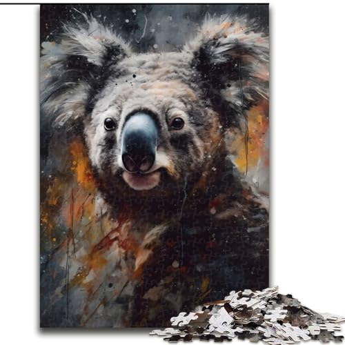 1000-teiliges Puzzle-Geschenk, Öl-Koala-Porträt, Puzzles für 1000 Teile, für Teenager, Familien-Lernspiele, Heimdekoration, Geschenk, Größe 50x75cm von WGLINGX