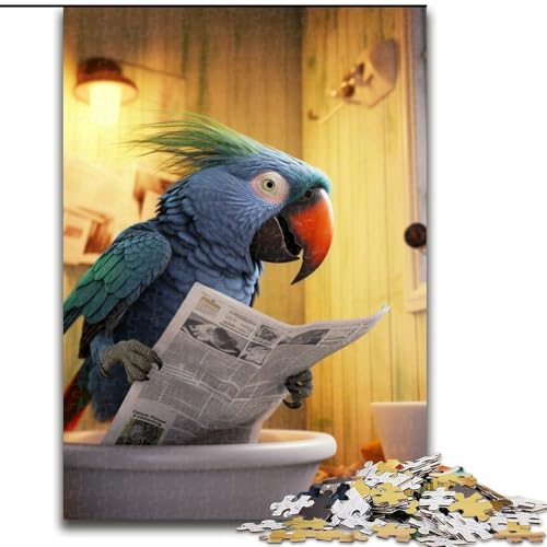 1000-teiliges Puzzle-Geschenk, Papagei liest Zeitung, 1000-teiliges Puzzle, anspruchsvolles DIY-Denkspiel, interaktives Familienspiel (Größe 26x38cm) von WGLINGX