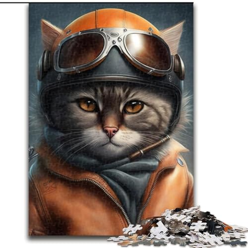 1000-teiliges Puzzle-Geschenk, Pilotenkatze, Puzzle für 1000 Teile, für Teenager, Familien-Lernspiele, Heimdekoration, Geschenk, Größe 26x38cm 1000-teiliges Puzzle-Geschenk, Pilotenkatze, Puzzle für 1000 Teile, für Teenager, Familien-Lernspiele, Heimdekoration, Geschenk, Größe 26x38cm von WGLINGX