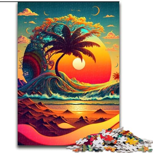 1000-teiliges Puzzle-Geschenk, Psychedelic Shoreline, 1000-teiliges Puzzle für Erwachsene, pädagogisches und unterhaltsames Indoor-Spiel für die Heimdekoration, Größe 26x38cm 1000-teiliges Puzzle-Geschenk, Psychedelic Shoreline, 1000-teiliges Puzzle für Erwachsene, pädagogisches und unterhaltsames Indoor-Spiel für die Heimdekoration, Größe 26x38cm von WGLINGX