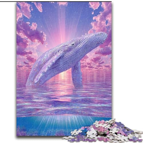 1000-teiliges Puzzle-Geschenk, Psychedelisches Wal-Puzzle, 1000 Teile für Erwachsene, ideales Urlaubs- oder Geburtstagsgeschenk, Partyspiel-Spielzeug (Größe 26x38cm) von WGLINGX