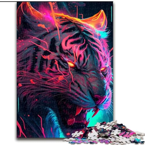 1000-teiliges Puzzle-Geschenk, Synthwave Tiger, Puzzles für 1000 Teile, für Teenager, Familien-Lernspiele, Heimdekoration, Geschenk, Größe 26x38cm 1000-teiliges Puzzle-Geschenk, Synthwave Tiger, Puzzles für 1000 Teile, für Teenager, Familien-Lernspiele, Heimdekoration, Geschenk, Größe 26x38cm von WGLINGX