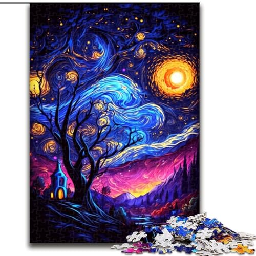 1000-teiliges Puzzle-Geschenk, Tanzende Nachtsterne, Puzzle für 1000 Teile, für Teenager, Familien-Lernspiele, Heimdekoration, Geschenk, Größe 50x75cm von WGLINGX
