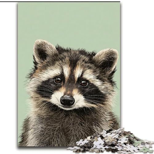1000-teiliges Puzzle-Geschenk, Tier-Waschbär-Puzzle, 1000 Teile für Erwachsene, ideales Urlaubs- oder Geburtstagsgeschenk, Partyspiel-Spielzeug (Größe 50x75cm) von WGLINGX