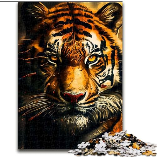 1000-teiliges Puzzle-Geschenk, Tiger-Puzzle für 1000 Teile, für Teenager, Familien-Lernspiele, Heimdekoration, Geschenk, Größe 26x38cm 1000-teiliges Puzzle-Geschenk, Tiger-Puzzle für 1000 Teile, für Teenager, Familien-Lernspiele, Heimdekoration, Geschenk, Größe 26x38cm von WGLINGX