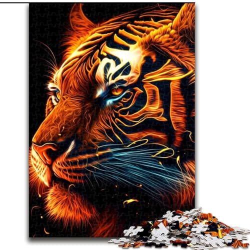 1000-teiliges Puzzle-Geschenk, Tiger-Puzzle für 1000 Teile, für Teenager, Familien-Lernspiele, Heimdekoration, Geschenk, Größe 26x38cm von WGLINGX