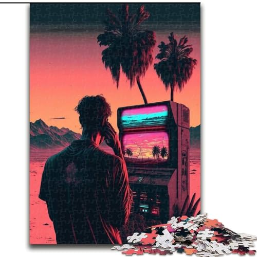 1000-teiliges Puzzle-Geschenk, Vaporwave-Ästhetik-Puzzles für 1000 Teile, für Teenager, Familien-Lernspiele, Heimdekoration, Geschenk, Größe 26x38cm 1000-teiliges Puzzle-Geschenk, Vaporwave-Ästhetik-Puzzles für 1000 Teile, für Teenager, Familien-Lernspiele, Heimdekoration, Geschenk, Größe 26x38cm von WGLINGX