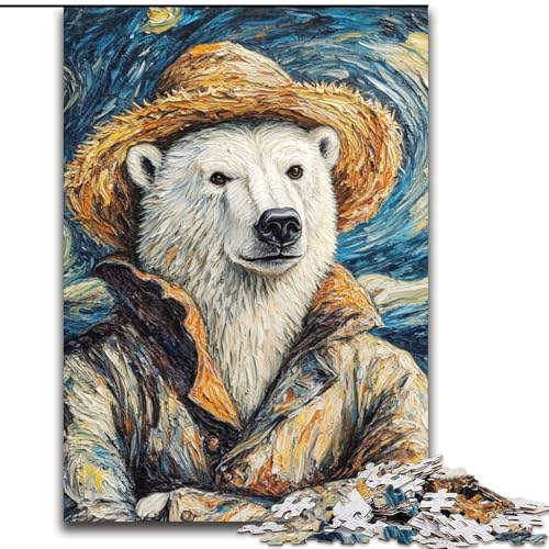 1000-teiliges Puzzle-Geschenk, Vincent Van Gogh, Eisbär, anspruchsvolle Puzzles für Teenager, Familien-Lernspiele, Heimdekorationsgeschenk (Größe 26x38cm) von WGLINGX