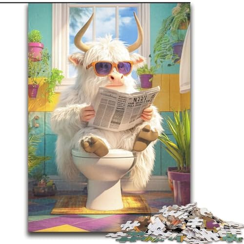 1000-teiliges Puzzle-Geschenk, Yak Go Toilet, Puzzle 1000 Teile für Erwachsene für Jugendliche, Familien-Lernspiele, Heimdekorationsgeschenk (Größe 50x75cm) von WGLINGX