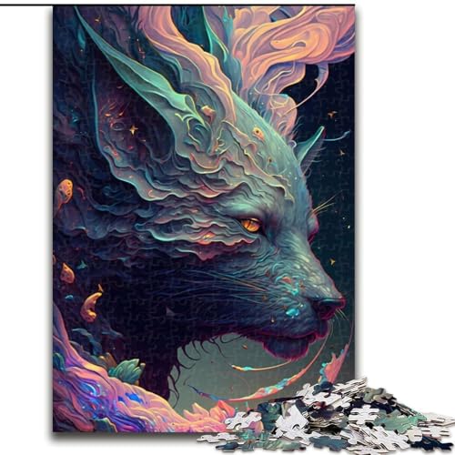 1000-teiliges Puzzle-Geschenk, ätherisches Wolf-Puzzle für 1000 Teile, pädagogisches und unterhaltsames Indoor-Spiel für die Heimdekoration, Größe 50x75cm von WGLINGX