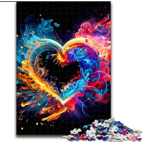 1000-teiliges Puzzle-Geschenk, buntes Herz-Puzzle für 1000 Teile, für Teenager, Familien-Lernspiele, Heimdekoration, Geschenk, Größe 50x75cm von WGLINGX