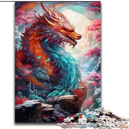 1000-teiliges Puzzle-Geschenk, chinesischer Drache, anspruchsvolle Puzzles für Teenager, Familien-Lernspiele, Heimdekorationsgeschenk (Größe 50x75cm) von WGLINGX