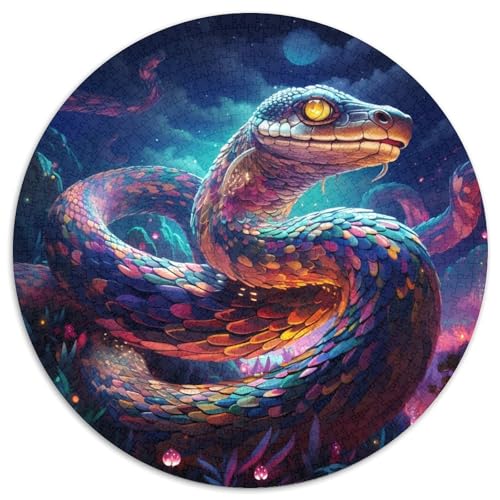1000-teiliges Puzzle-Geschenk, farbenfrohe Kunstschlange, Karton-Puzzle, anspruchsvolles Denkspiel für Teenager, Spaß für den Spieleabend mit der Familie (67,5 x 67,5 cm) von WGLINGX