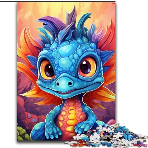 1000-teiliges Puzzle-Geschenk, farbenfrohes Drachen-Kunst-Puzzle, anspruchsvolles Denkspiel für Teenager, perfekt als Heimdekoration oder Geschenk (Größe 50x75cm) von WGLINGX