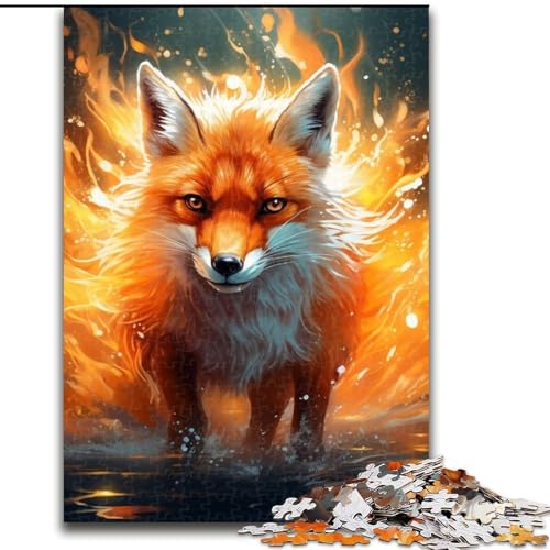 1000-teiliges Puzzle-Geschenk, farbenfrohes Kunst-Fuchs-Holzpuzzle für Erwachsene mit interaktivem Familienspiel, Kinder ab 14 Jahren (Größe 38x26cm) von WGLINGX