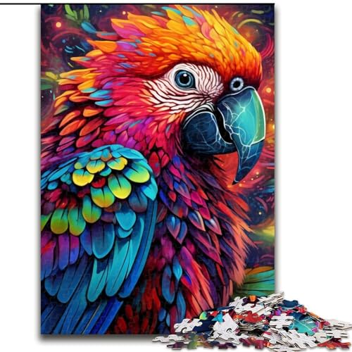 1000-teiliges Puzzle-Geschenk, farbenfrohes Papageien-Puzzle, anspruchsvolles Denkspiel für Teenager, perfekt als Heimdekoration oder Geschenk (Größe 26x38cm) von WGLINGX