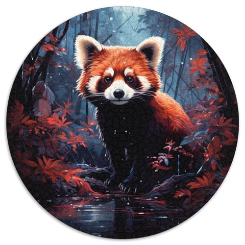 1000-teiliges Puzzle-Geschenk, farbenfrohes rotes Panda-Puzzle, 1000-teiliges Denkspiel, interaktives Familienspiel, geeignet für Kinder ab 14 Jahren (67,5 x 67,5 cm) von WGLINGX