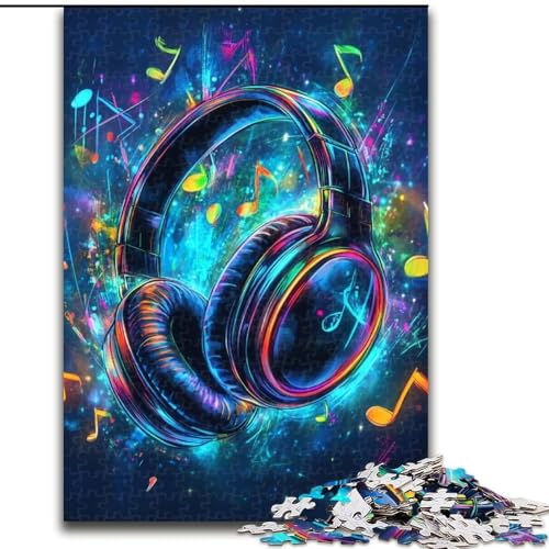 1000-teiliges Puzzle-Geschenk, farbige Kopfhörer, unmögliche Puzzles für Erwachsene, ideales DIY-Dekor und Denksport-Geschenk (Größe 50x75cm) von WGLINGX