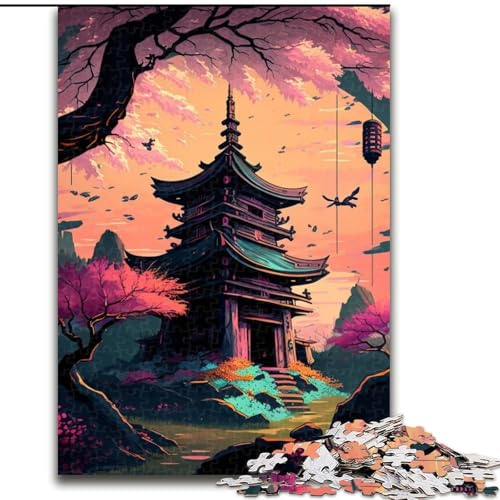 1000-teiliges Puzzle-Geschenk, japanischer Tempel, Puzzle 1000 Teile für Erwachsene, ideal als Dekoration für Zuhause und Büro, Geburtstag (Größe 26x38cm) von WGLINGX