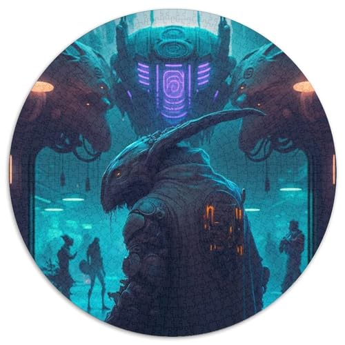 1000-teiliges Puzzle-Geschenk, mechanisches Monster, rundes Puzzle, 1000 Teile, DIY-Kunstdekor, (67,5x67,5cm) von WGLINGX