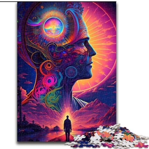 1000-teiliges Puzzle-Geschenk, psychedelische Puzzles für 1000 Teile, pädagogisches und unterhaltsames Indoor-Spiel für die Heimdekoration, Größe 26x38cm 1000-teiliges Puzzle-Geschenk, psychedelische Puzzles für 1000 Teile, pädagogisches und unterhaltsames Indoor-Spiel für die Heimdekoration, Größe 26x38cm von WGLINGX