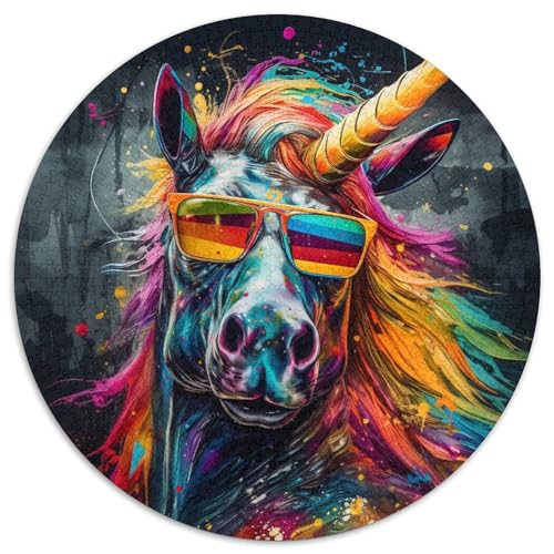 1000-teiliges Puzzle-Geschenk, psychedelische farbige Pferde, unmögliche Puzzles für Erwachsene, ideales Urlaubs- oder Geburtstagsgeschenk, Partyspiel-Spielzeug (67,5 x 67,5 cm) von WGLINGX