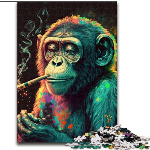 1000-teiliges Puzzle-Geschenk, rauchender AFFE, Puzzle für 1000 Teile, pädagogisches und unterhaltsames Indoor-Spiel für die Heimdekoration, Größe 26x38cm 1000-teiliges Puzzle-Geschenk, rauchender AFFE, Puzzle für 1000 Teile, pädagogisches und unterhaltsames Indoor-Spiel für die Heimdekoration, Größe 26x38cm von WGLINGX