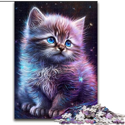 1000-teiliges Puzzle-Geschenk, süßes Galaxie-Kätzchen, Puzzle für 1000 Teile, für Teenager, Familien-Lernspiele, Heimdekoration, Geschenk, Größe 50x75cm von WGLINGX